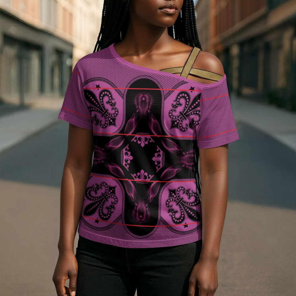 Bafokeng Rabbit Crown Palesa ea kharanium Cross Shoulder Shirt Pink Seanamarena Basotho Blanket Inspired
