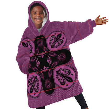 Bafokeng Rabbit Crown Palesa ea kharanium Kid Wearable Blanket Hoodie Pink Seanamarena Basotho Blanket Inspired