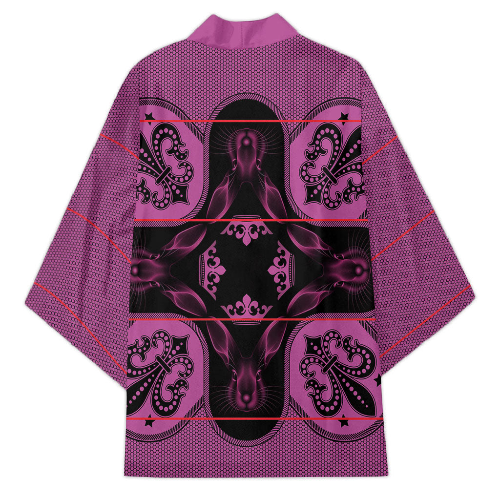 Bafokeng Rabbit Crown Palesa ea kharanium Kimono Pink Seanamarena Basotho Blanket Inspired