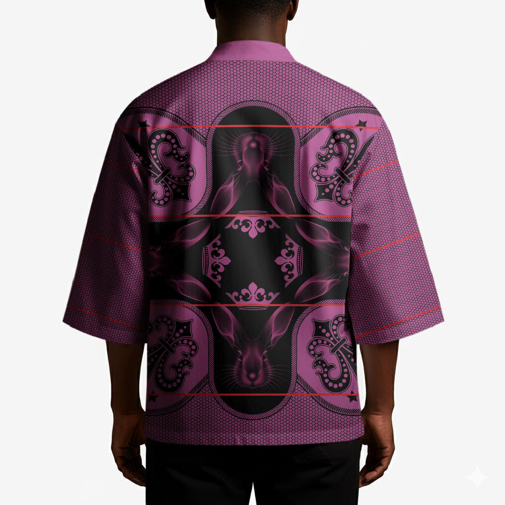 Bafokeng Rabbit Crown Palesa ea kharanium Kimono Pink Seanamarena Basotho Blanket Inspired