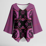Bafokeng Rabbit Crown Palesa ea kharanium Kimono Sleeve Blouse Pink Seanamarena Basotho Blanket Inspired