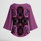 Bafokeng Rabbit Crown Palesa ea kharanium Kimono Sleeve Blouse Pink Seanamarena Basotho Blanket Inspired