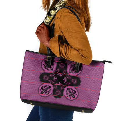 Bafokeng Rabbit Crown Palesa ea kharanium Leather Tote Bag Pink Seanamarena Basotho Blanket Inspired