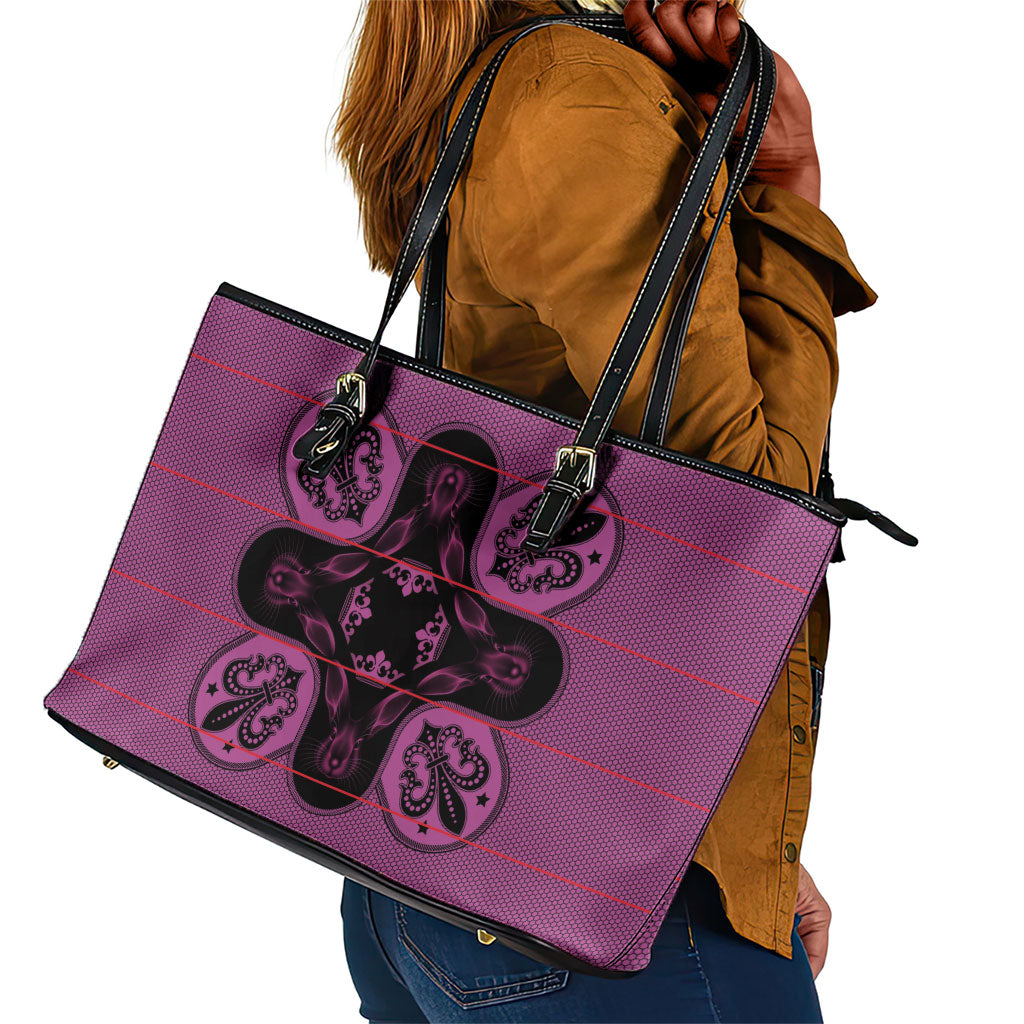 Bafokeng Rabbit Crown Palesa ea kharanium Leather Tote Bag Pink Seanamarena Basotho Blanket Inspired