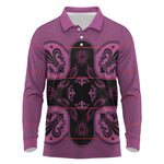 Bafokeng Rabbit Crown Palesa ea kharanium Long Sleeve Polo Shirt Pink Seanamarena Basotho Blanket Inspired