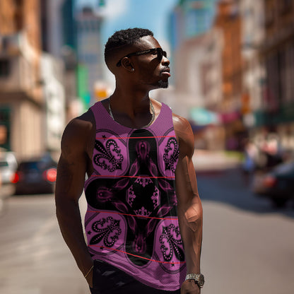 Bafokeng Rabbit Crown Palesa ea kharanium Men Tank Top Pink Seanamarena Basotho Blanket Inspired