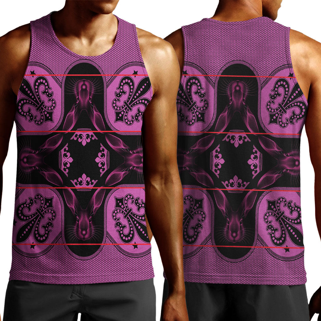 Bafokeng Rabbit Crown Palesa ea kharanium Men Tank Top Pink Seanamarena Basotho Blanket Inspired