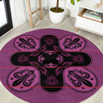 Bafokeng Rabbit Crown Palesa ea kharanium Round Carpet Pink Seanamarena Basotho Blanket Inspired