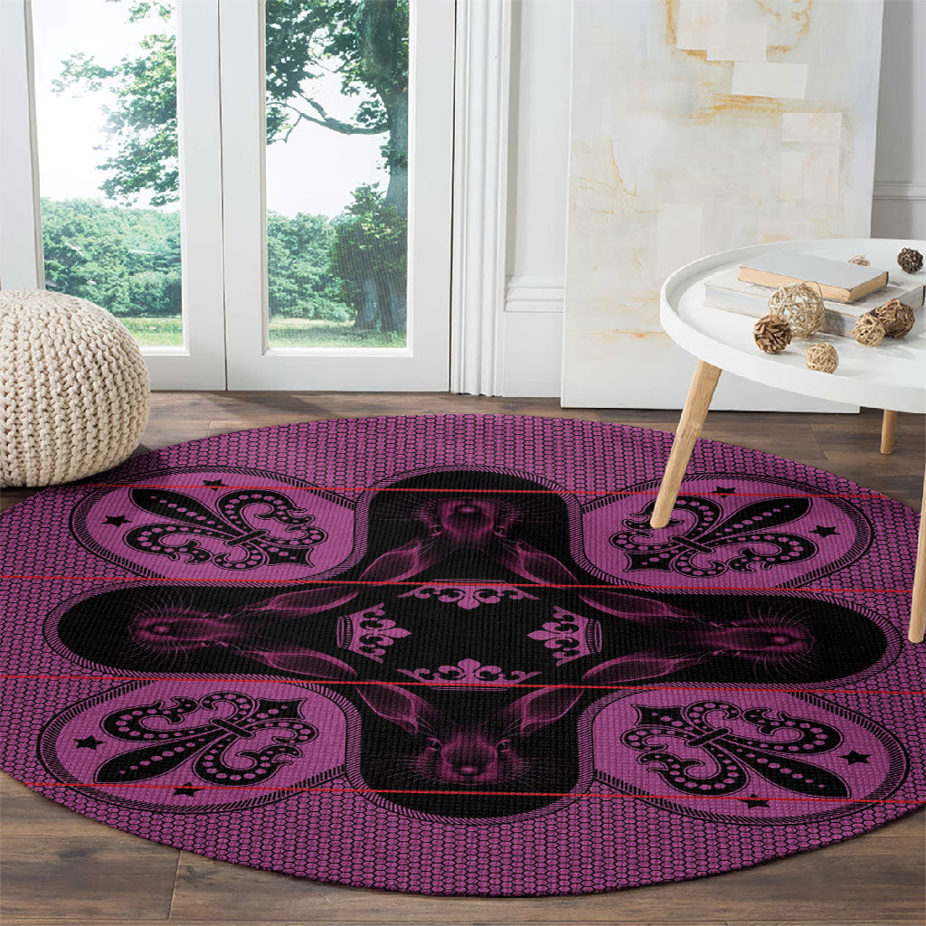 Bafokeng Rabbit Crown Palesa ea kharanium Round Carpet Pink Seanamarena Basotho Blanket Inspired