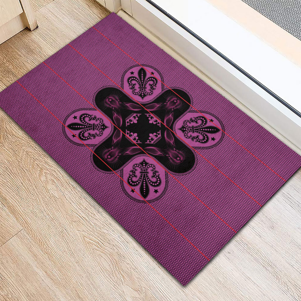 Bafokeng Rabbit Crown Palesa ea kharanium Rubber Doormat Pink Seanamarena Basotho Blanket Inspired
