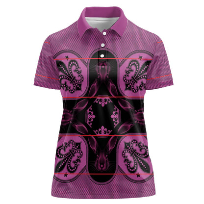 Bafokeng Rabbit Crown Palesa ea kharanium Women Polo Shirt Pink Seanamarena Basotho Blanket Inspired