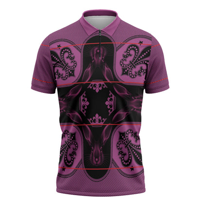 Bafokeng Rabbit Crown Palesa ea kharanium Zipper Polo Shirt Pink Seanamarena Basotho Blanket Inspired