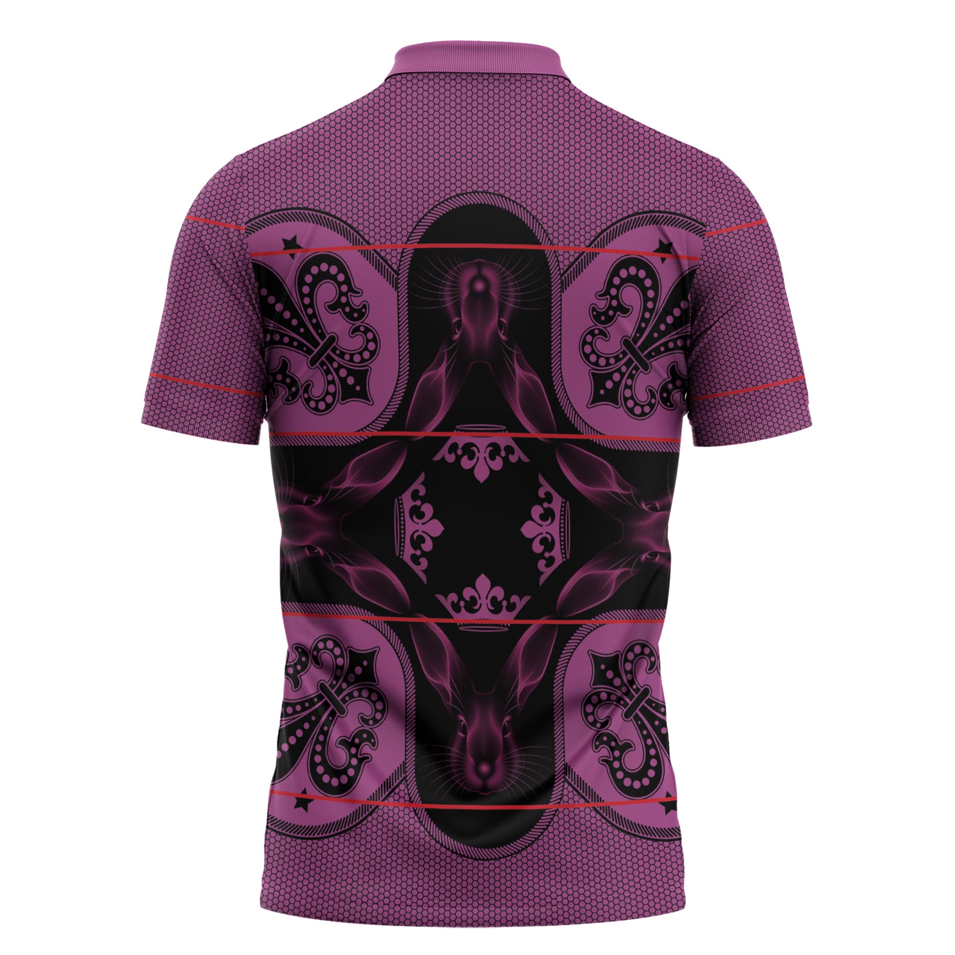 Bafokeng Rabbit Crown Palesa ea kharanium Zipper Polo Shirt Pink Seanamarena Basotho Blanket Inspired