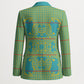Green Hearts Crown Traditional Geometry Blazer Seanamarena Basotho Blanket Inspired