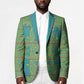 Green Hearts Crown Traditional Geometry Blazer Seanamarena Basotho Blanket Inspired