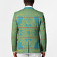 Green Hearts Crown Traditional Geometry Blazer Seanamarena Basotho Blanket Inspired