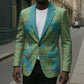 Green Hearts Crown Traditional Geometry Blazer Seanamarena Basotho Blanket Inspired