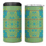 Green Hearts Crown Traditional Geometry 4 in 1 Can Cooler Tumbler Seanamarena Basotho Blanket Inspired