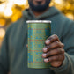 Green Hearts Crown Traditional Geometry 4 in 1 Can Cooler Tumbler Seanamarena Basotho Blanket Inspired