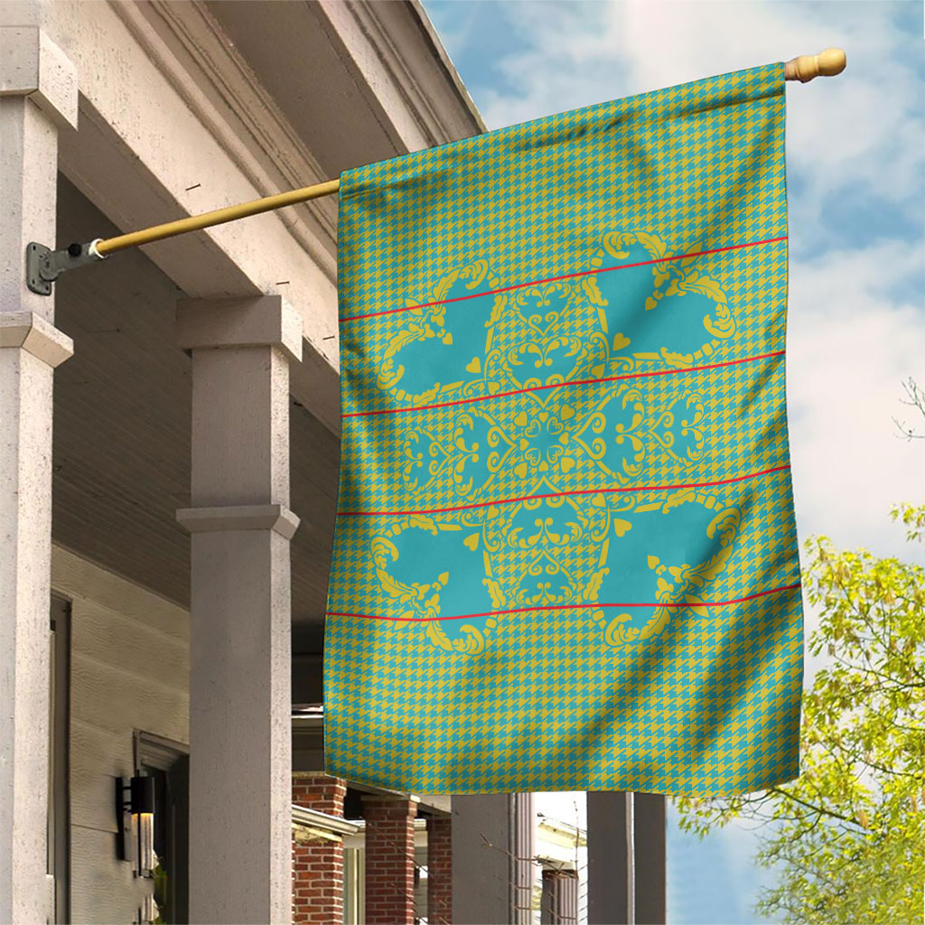 Green Hearts Crown Traditional Geometry Garden Flag Seanamarena Basotho Blanket Inspired