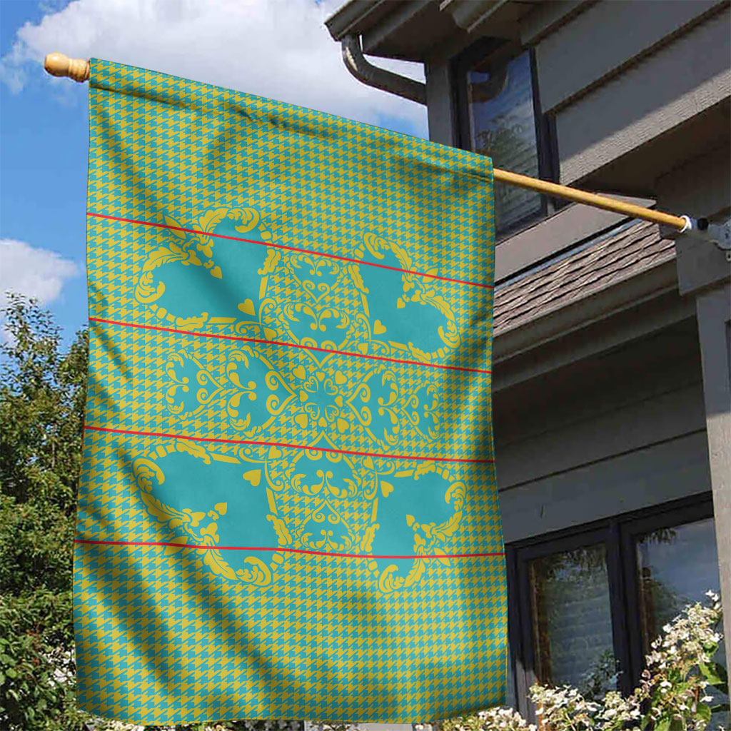 Green Hearts Crown Traditional Geometry Garden Flag Seanamarena Basotho Blanket Inspired