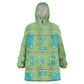 Green Hearts Crown Traditional Geometry Kid Wearable Blanket Hoodie Seanamarena Basotho Blanket Inspired