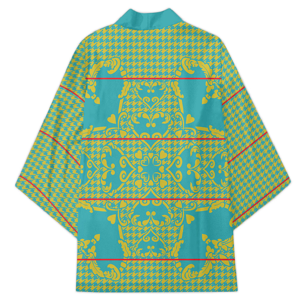 Green Hearts Crown Traditional Geometry Kimono Seanamarena Basotho Blanket Inspired