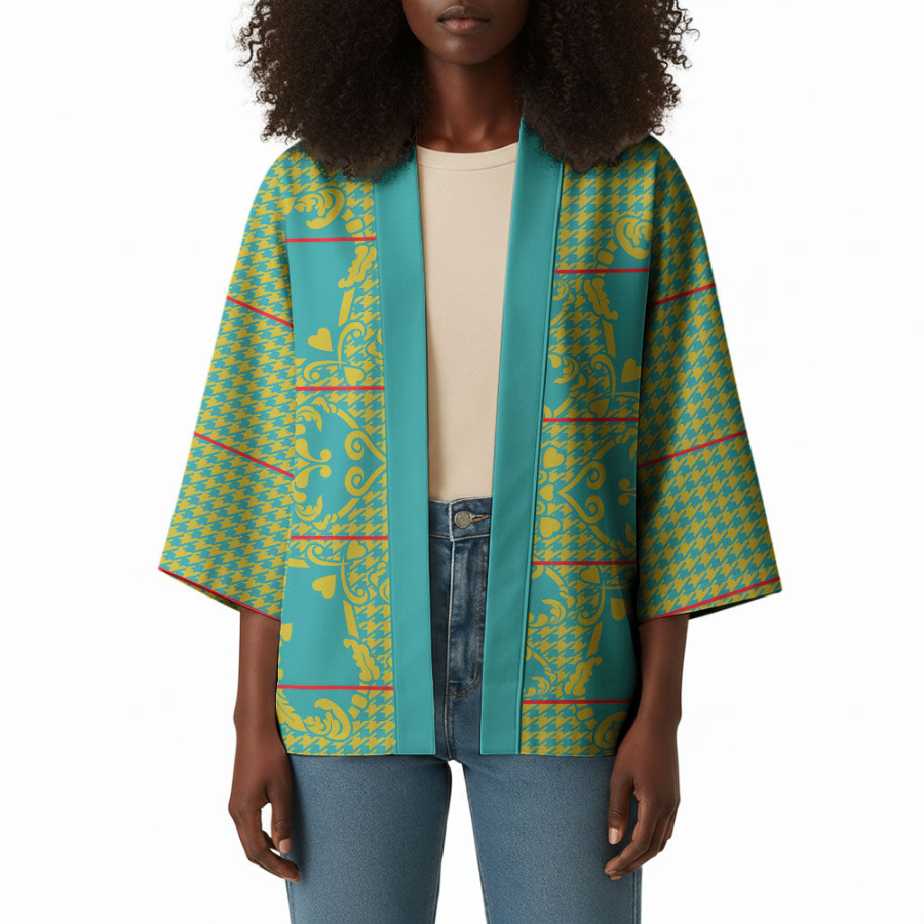 Green Hearts Crown Traditional Geometry Kimono Seanamarena Basotho Blanket Inspired