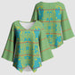 Green Hearts Crown Traditional Geometry Kimono Sleeve Blouse Seanamarena Basotho Blanket Inspired