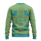 Green Hearts Crown Traditional Geometry Ugly Christmas Sweater Seanamarena Basotho Blanket Inspired