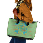 Green Hearts Crown Traditional Geometry Leather Tote Bag Seanamarena Basotho Blanket Inspired