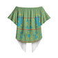 Green Hearts Crown Traditional Geometry Off Shoulder Wrap Waist Top Seanamarena Basotho Blanket Inspired