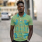Green Hearts Crown Traditional Geometry Polo Shirt Seanamarena Basotho Blanket Inspired