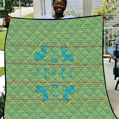 Green Hearts Crown Traditional Geometry Quilt Seanamarena Basotho Blanket Inspired