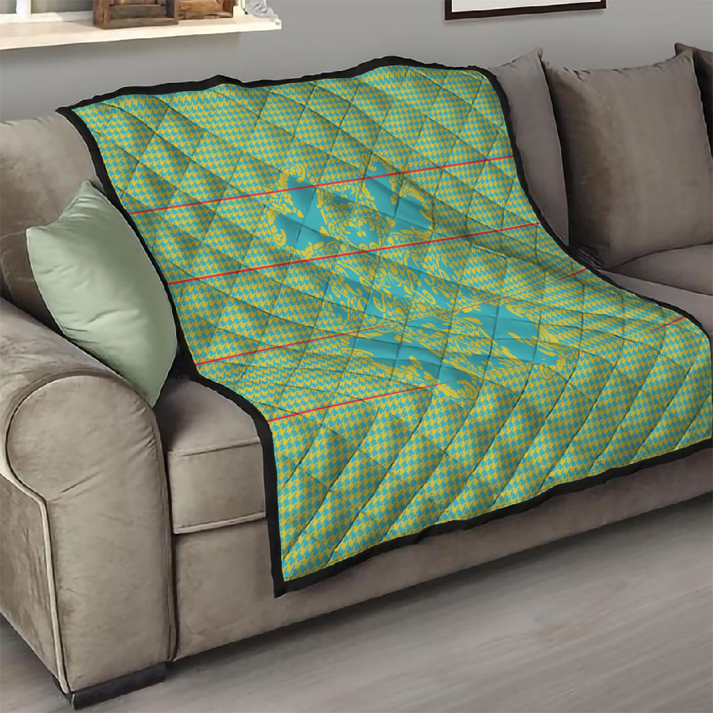 Green Hearts Crown Traditional Geometry Quilt Seanamarena Basotho Blanket Inspired