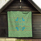 Green Hearts Crown Traditional Geometry Quilt Seanamarena Basotho Blanket Inspired