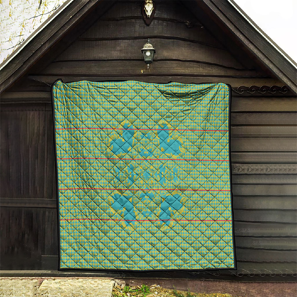 Green Hearts Crown Traditional Geometry Quilt Seanamarena Basotho Blanket Inspired