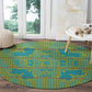 Green Hearts Crown Traditional Geometry Round Carpet Seanamarena Basotho Blanket Inspired