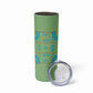 Green Hearts Crown Traditional Geometry Skinny Tumbler Seanamarena Basotho Blanket Inspired