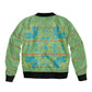 Green Hearts Crown Traditional Geometry Sleeve Zip Bomber Jacket Seanamarena Basotho Blanket Inspired