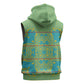 Green Hearts Crown Traditional Geometry Sleeveless Zip Hoodie Seanamarena Basotho Blanket Inspired