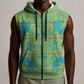 Green Hearts Crown Traditional Geometry Sleeveless Zip Hoodie Seanamarena Basotho Blanket Inspired