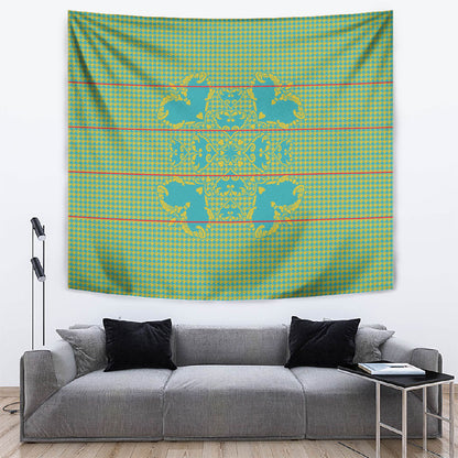 Green Hearts Crown Traditional Geometry Tapestry Seanamarena Basotho Blanket Inspired