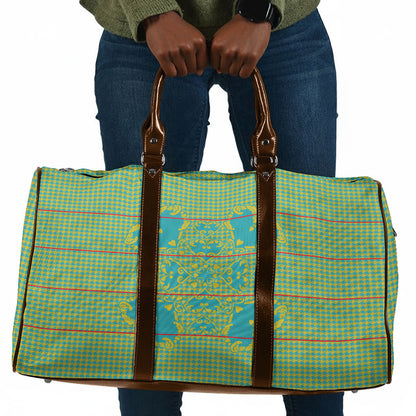 Green Hearts Crown Traditional Geometry Travel Bag Seanamarena Basotho Blanket Inspired