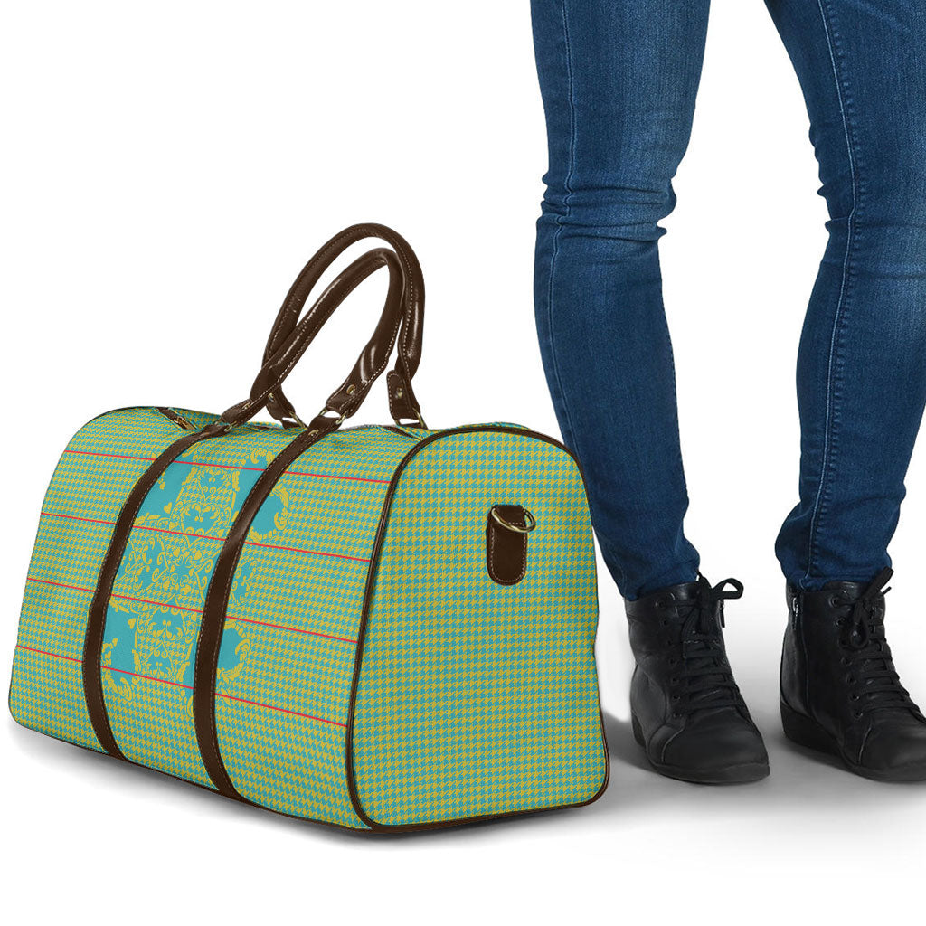 Green Hearts Crown Traditional Geometry Travel Bag Seanamarena Basotho Blanket Inspired