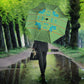 Green Hearts Crown Traditional Geometry Umbrella Seanamarena Basotho Blanket Inspired