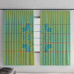 Green Hearts Crown Traditional Geometry Window Curtain Seanamarena Basotho Blanket Inspired