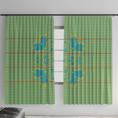 Green Hearts Crown Traditional Geometry Window Curtain Seanamarena Basotho Blanket Inspired