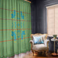 Green Hearts Crown Traditional Geometry Window Curtain Seanamarena Basotho Blanket Inspired