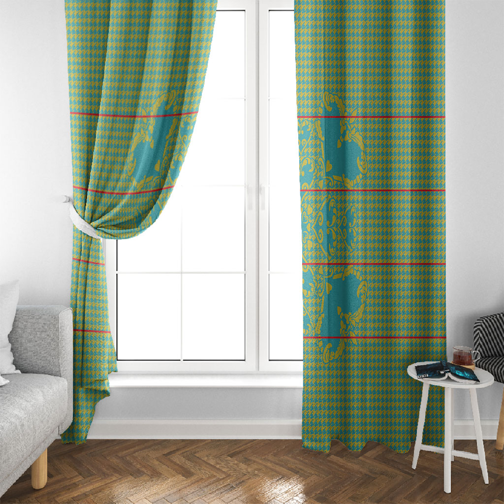 Green Hearts Crown Traditional Geometry Window Curtain Seanamarena Basotho Blanket Inspired